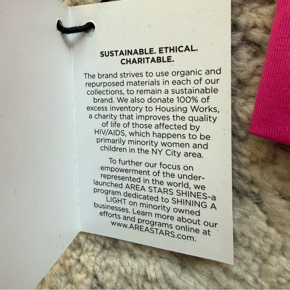 NWT- Area Stars Pink Criss Crossed Cropped Long Sleeve Sz M - Picture 8 of 12